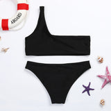 WOMAIL Women New One Shoulder Bikini Top and Bottoms