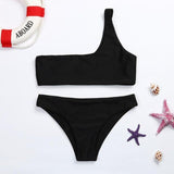 WOMAIL Women New One Shoulder Bikini Top and Bottoms