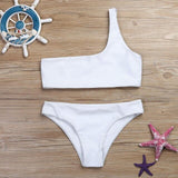 WOMAIL Women New One Shoulder Bikini Top and Bottoms